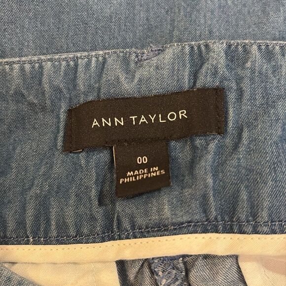 Ann Taylor 100% Lyocell wide leg pleated trousers SZ 00 - Picture 10 of 12